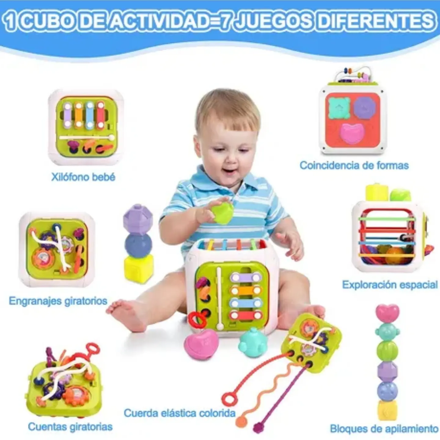 Cubo Para Bebé Juguete Interactivo Didactico Sensorial 4