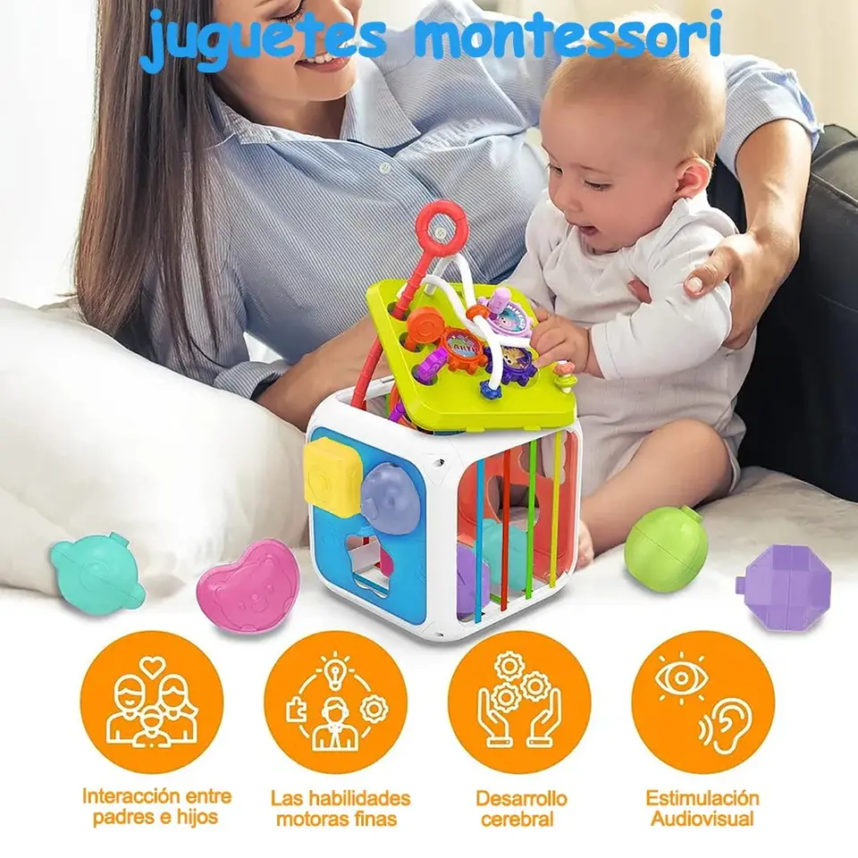 Cubo Para Bebé Juguete Interactivo Didactico Sensorial 6
