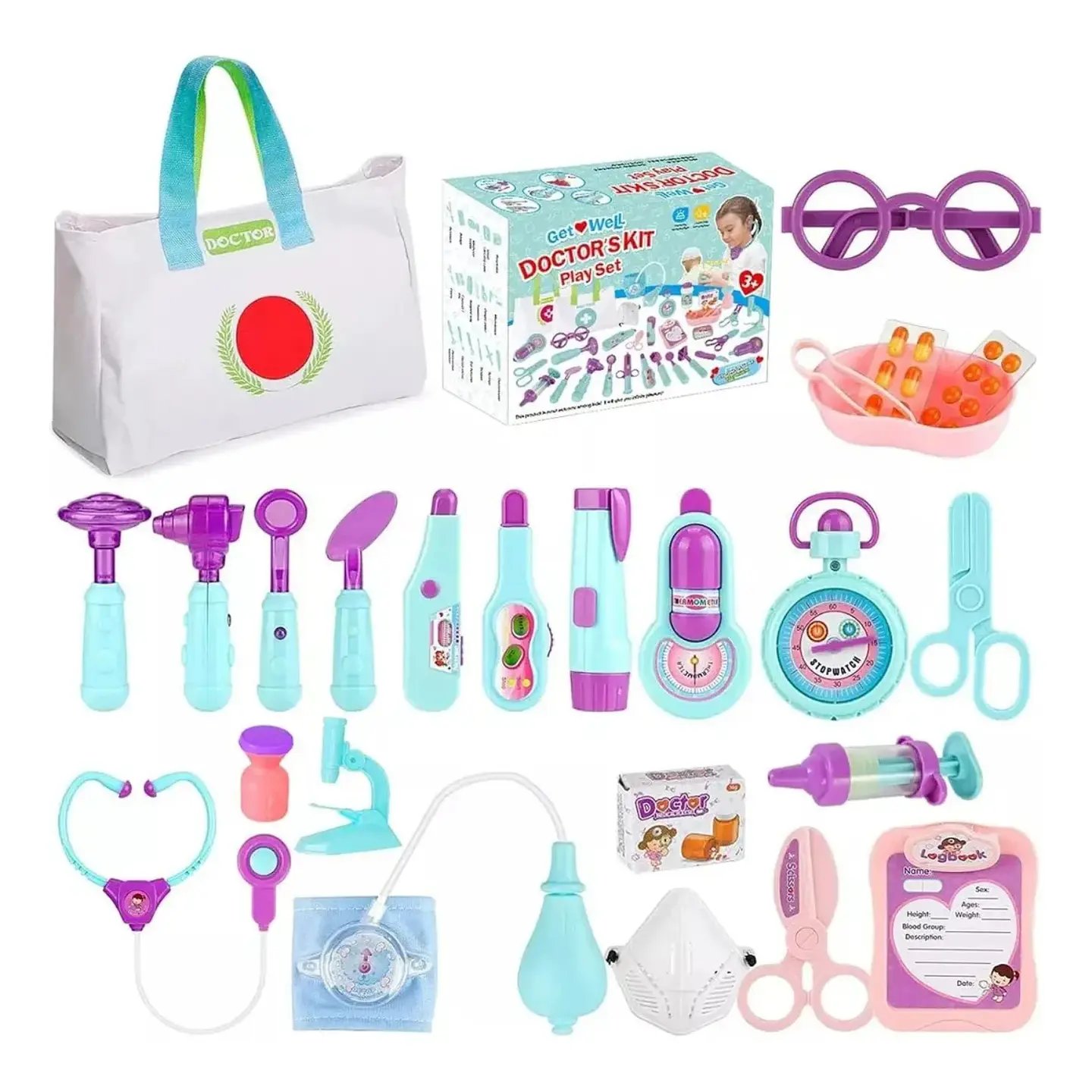 Set Juguetes Doctor Médico Rol Infantil Niños Con Luz 1