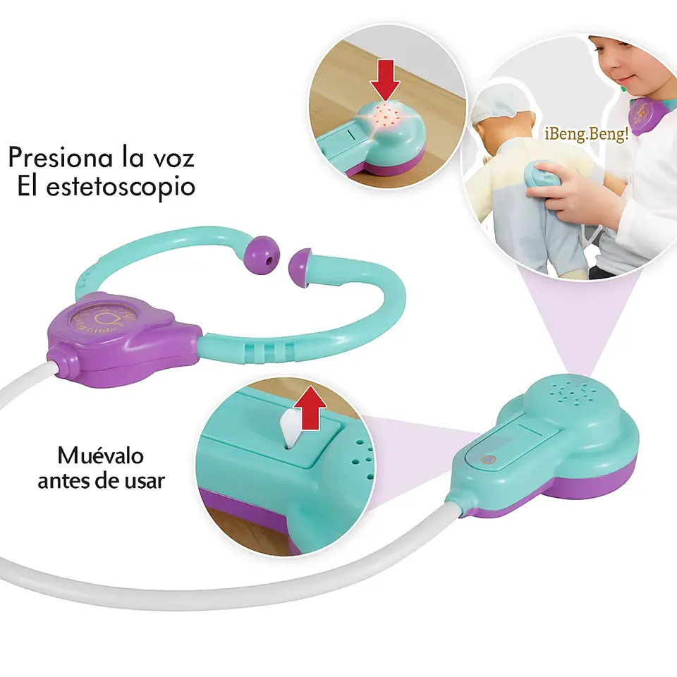 Set Juguetes Doctor Médico Rol Infantil Niños Con Luz 4