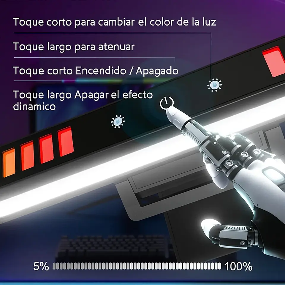 Barra De Luz Para Monitor PC 55cm Con Retroiluminación RGB 5