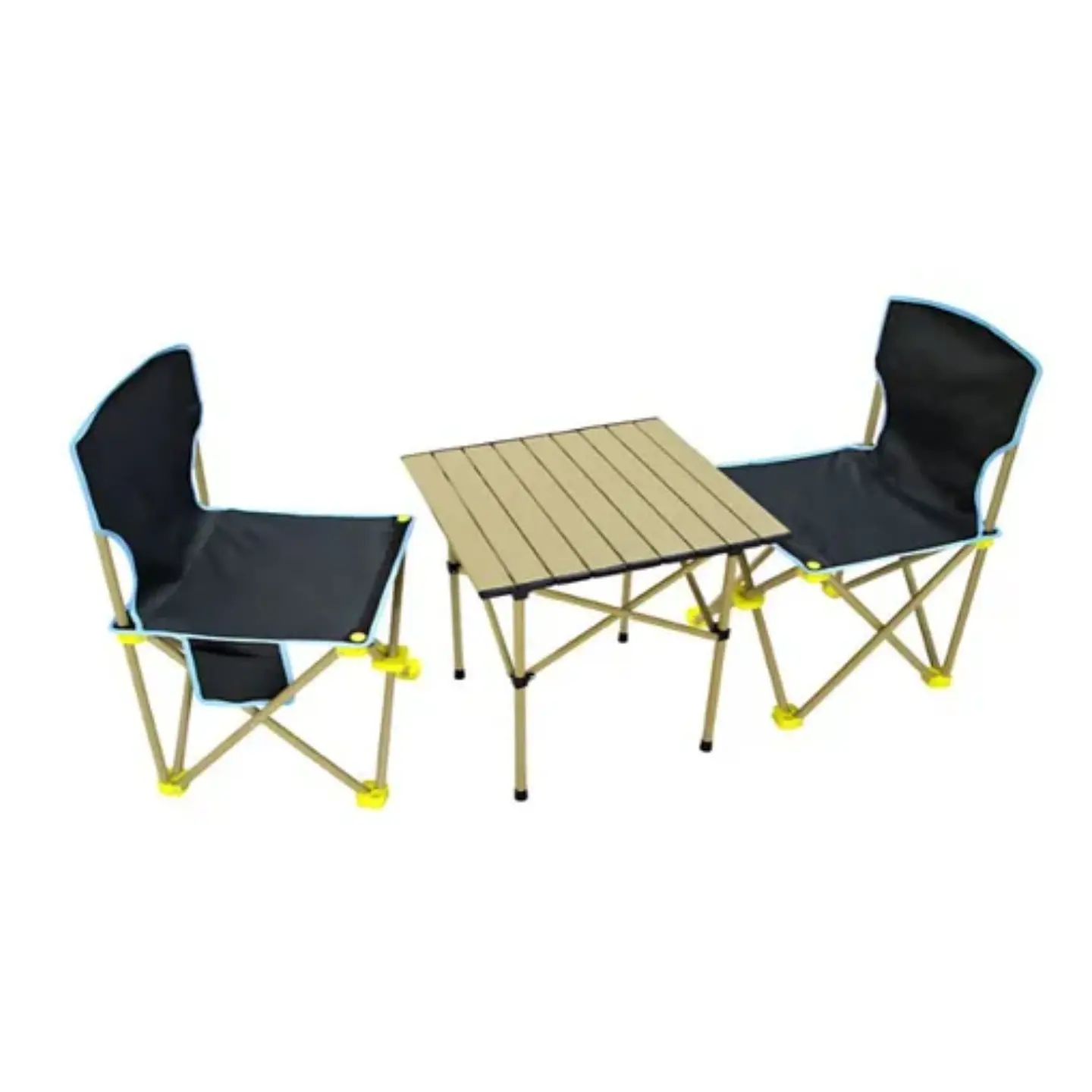 Set Mesa Y 2 Sillas Plegables Exterior Camping Portátil 1