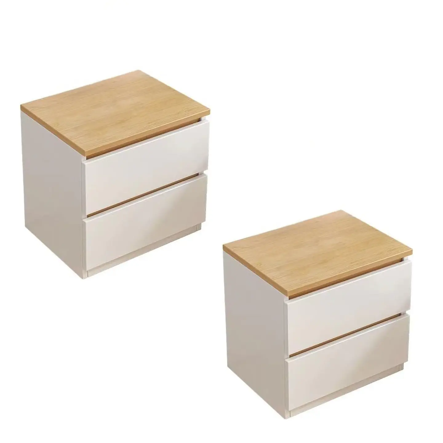 Pack 2 Velador Mesa De Noche Dos Cajones 41*30*32cm Moderno 1
