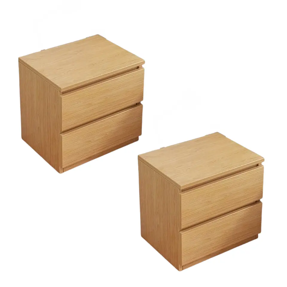 Pack 2 Velador Mesa De Noche Dos Cajones 41*30*32cm Moderno 2