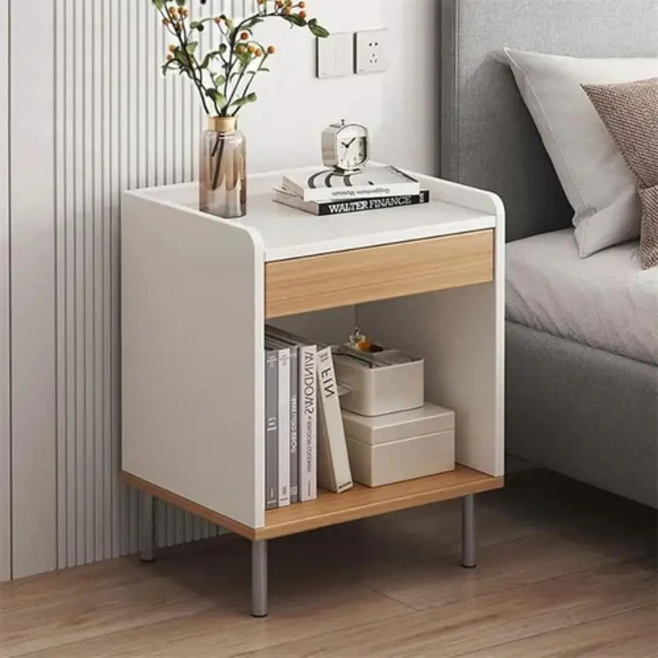 Velador Estante Con Cajon 45x40x60 Mesa De Noche Dormitorio 3