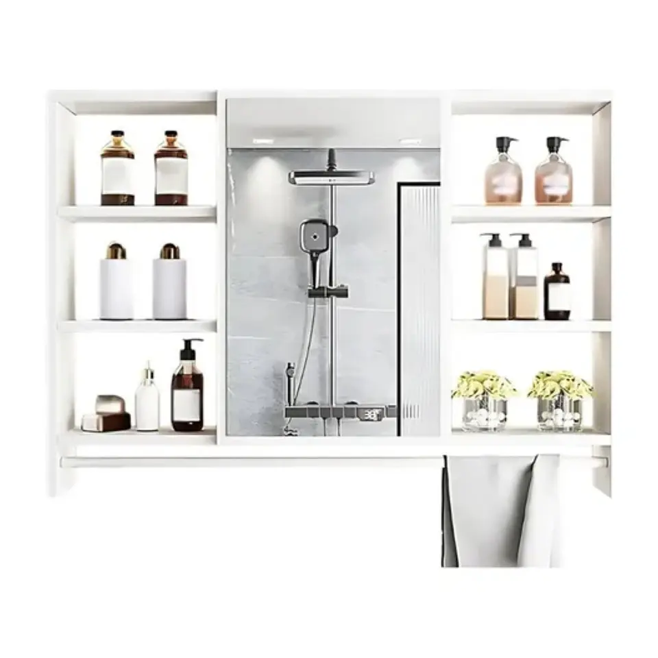 Mueble Organizador De Baño 90x12x70 cm Con Espejo 6 Niveles 1