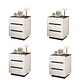Pack 2 Velador Mesa De Noche 3 Cajones 41x41x59 Moderno - Miniatura 1