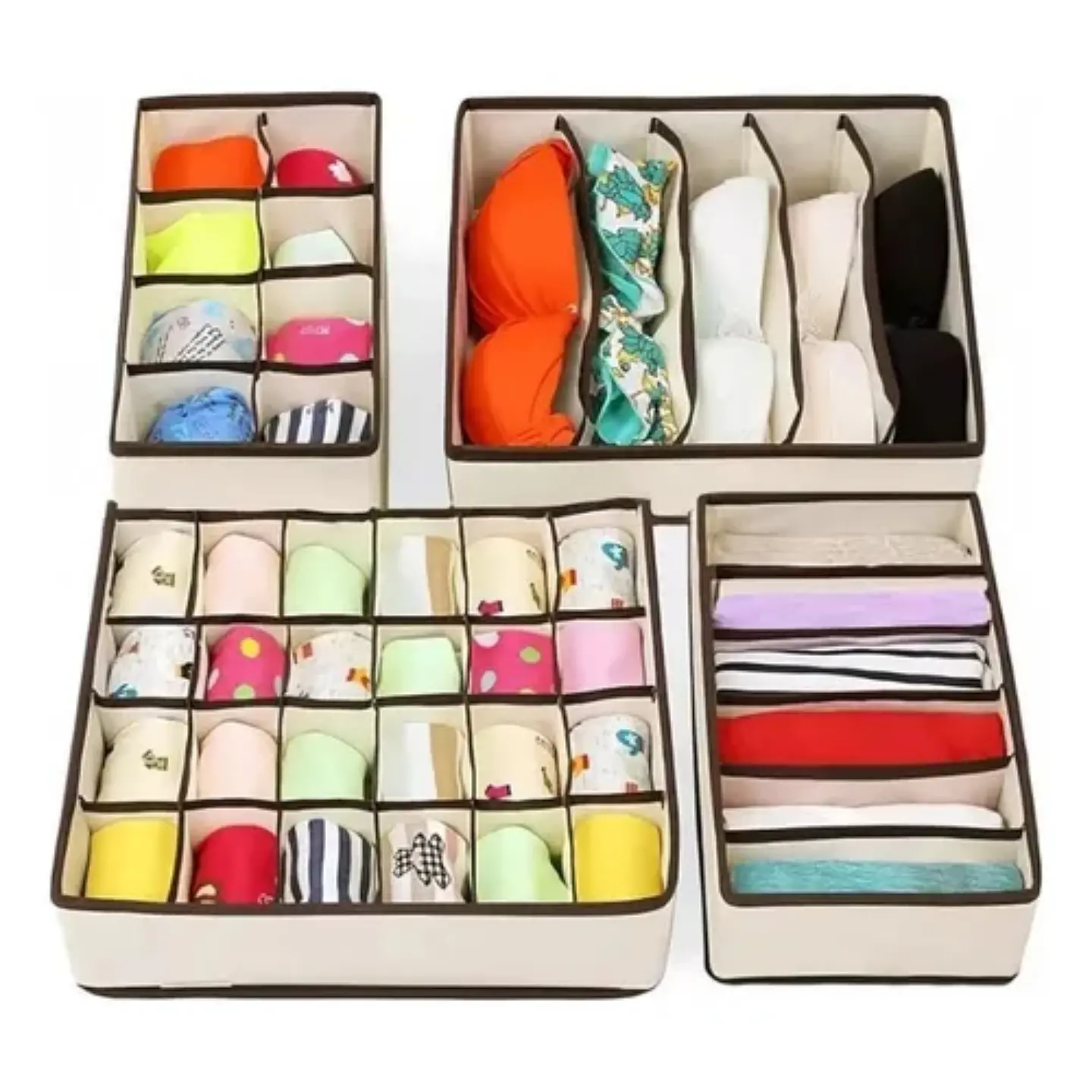 Set 4 Organizadores De Ropa Interior Plegable Armario 1