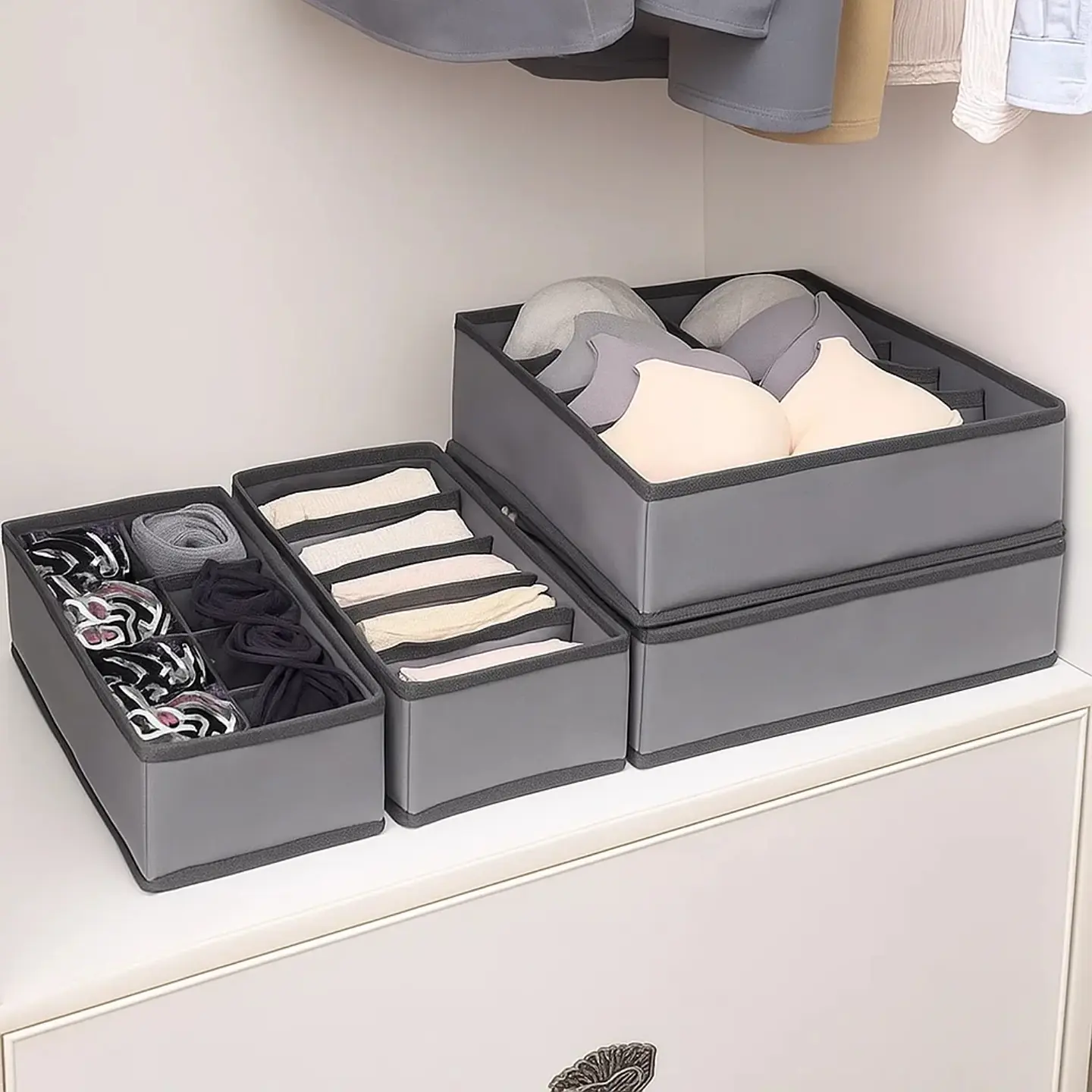 Set 4 Organizadores De Ropa Interior Plegable Armario 7