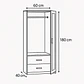 Armario Closet De Madera 60x40x180 Con 2 Puertas Dormitorio - Miniatura 4