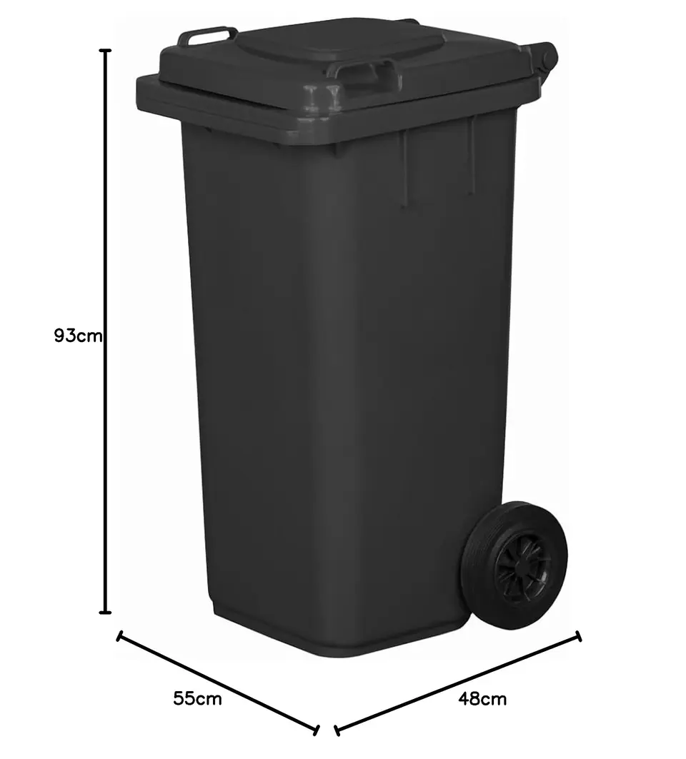 Contenedor Cubo Basurero Grande Con Tapa Y Ruedas 120l 4