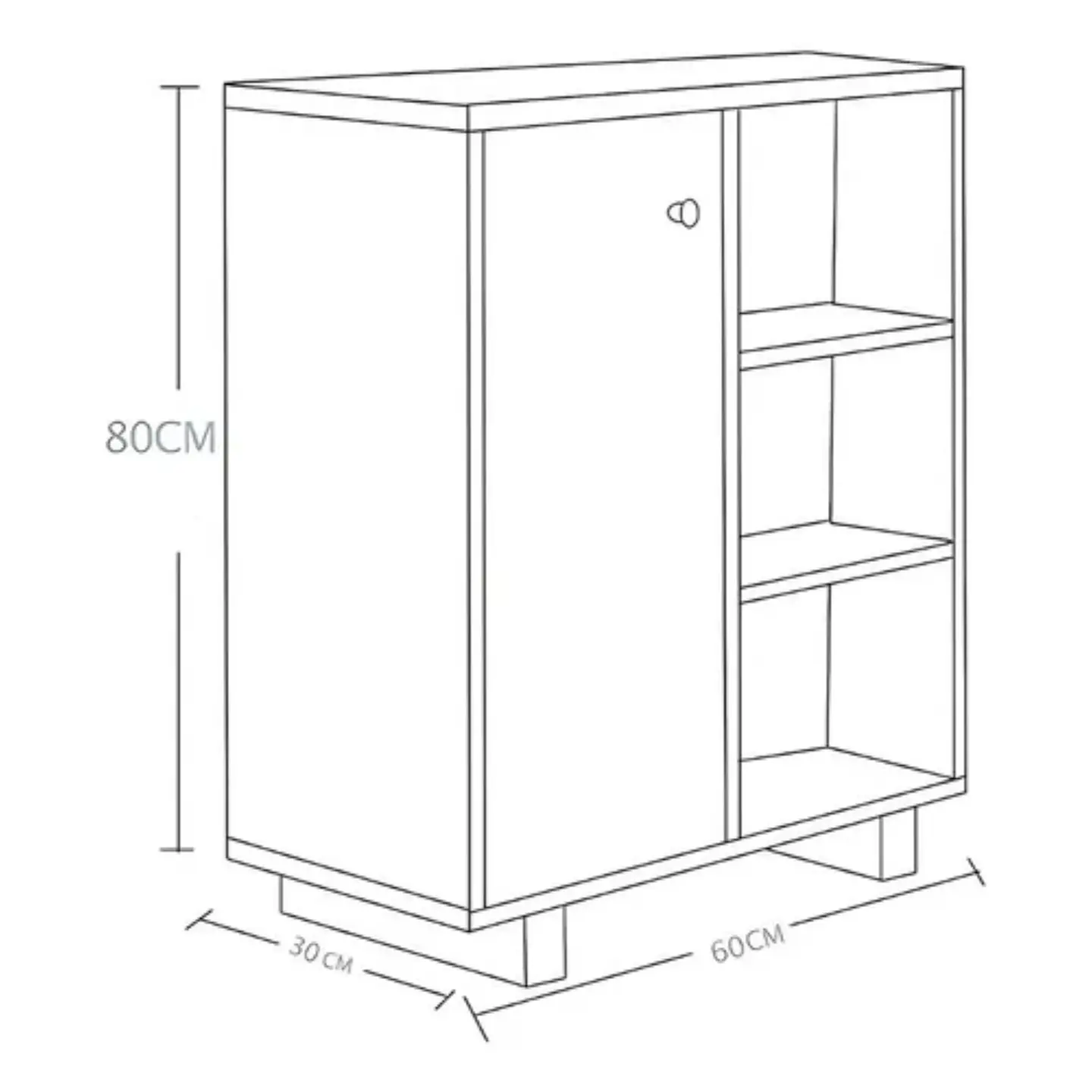 Estante De 3 Niveles Organizador Librero 60x30x80 Living 2