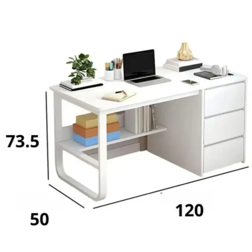 Escritorio Home Office 120x50x73.5 Estudio Con Cajones 3