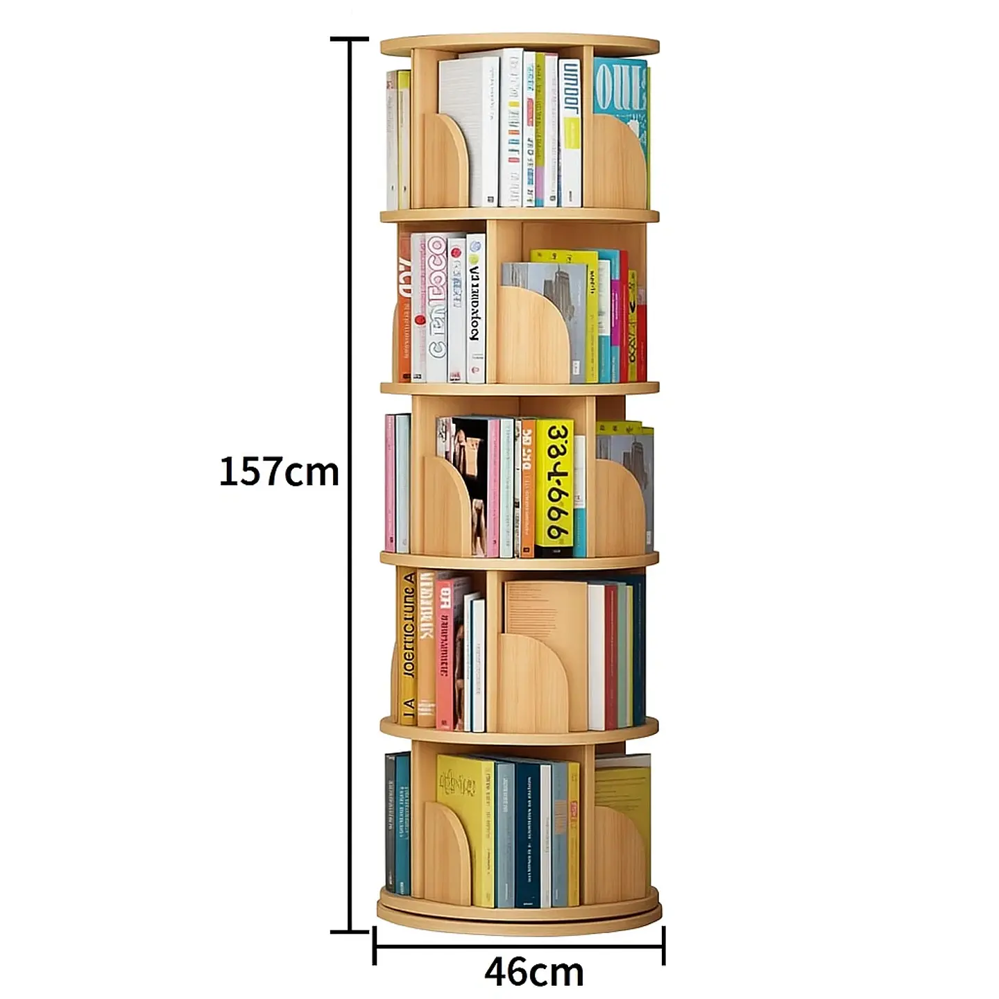 Biblioteca Giratoria 46x46x157 Librero Estante Circular 2