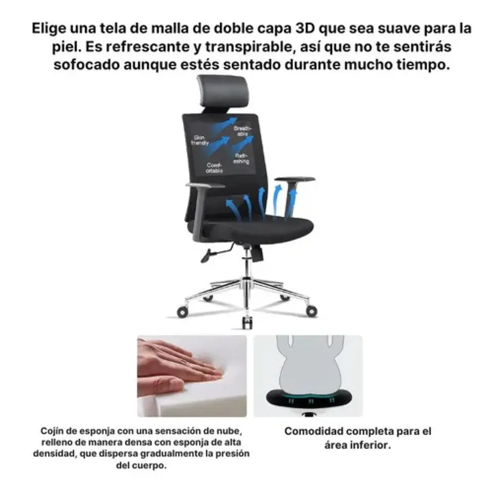 Silla Reclinable Para PC De Escritorio Oficina Ejecutiva 5