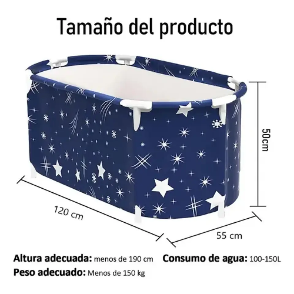 Bañera Plegable Adultos Niños 120x55CM Spa Portatil 2