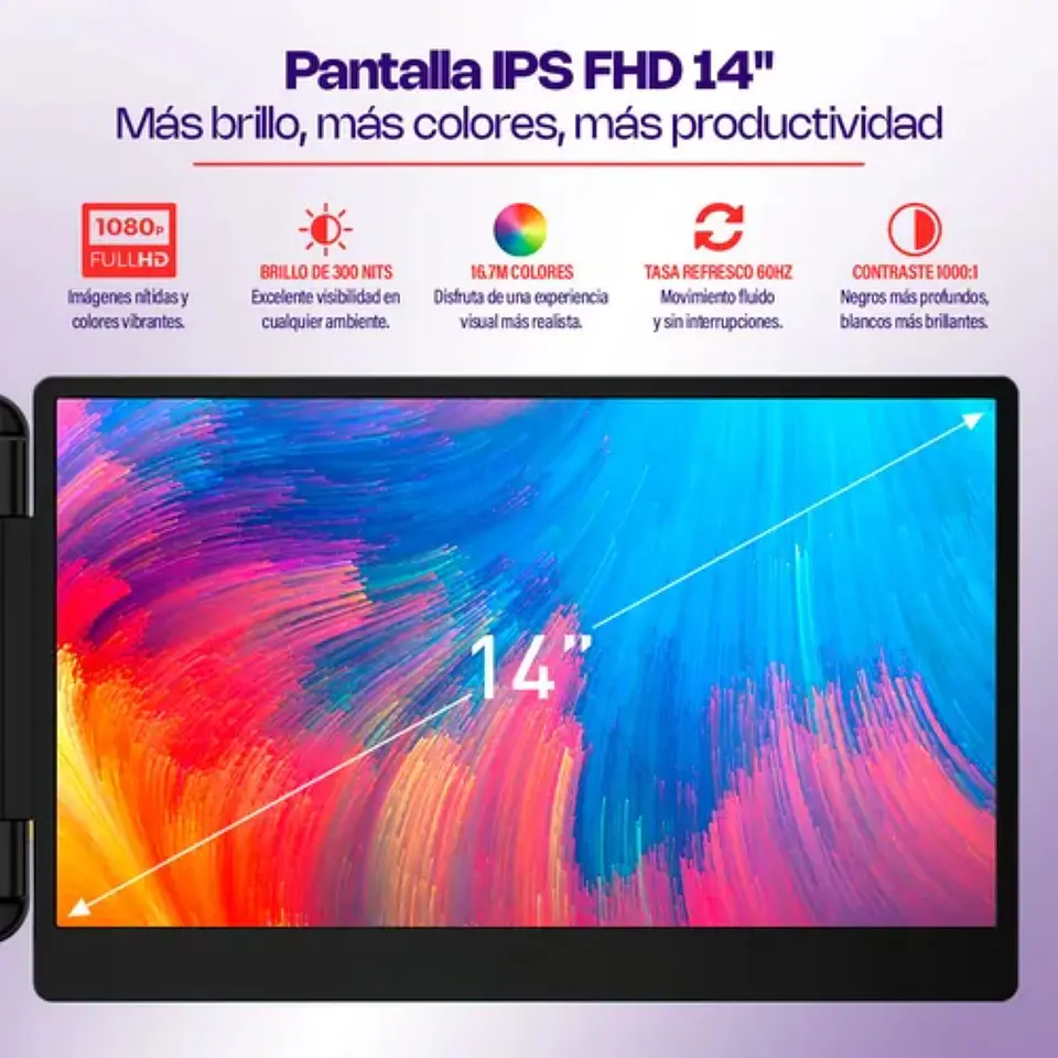 Extensor Dual De Pantalla Notebook Portatil 14 Pulgadas 3