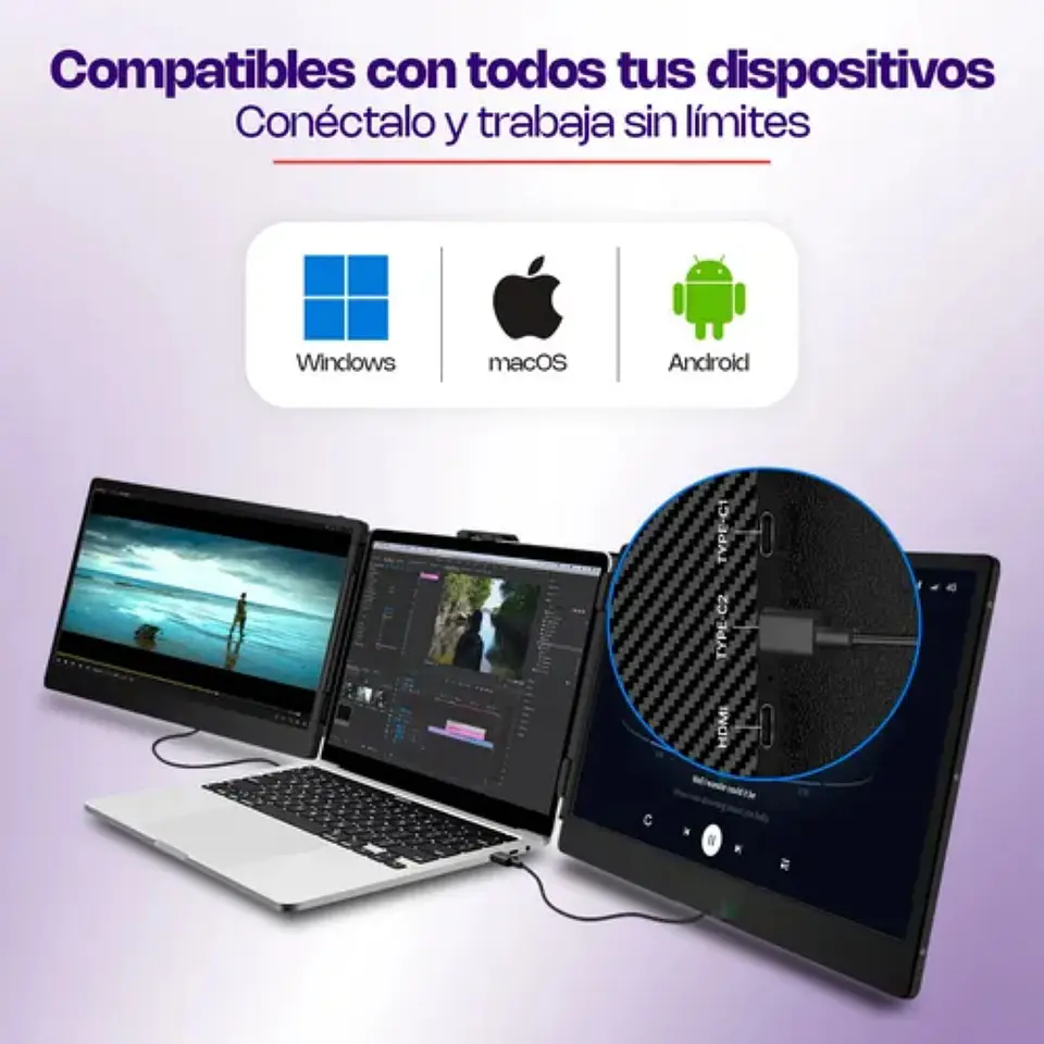 Extensor Dual De Pantalla Notebook Portatil 14 Pulgadas 5