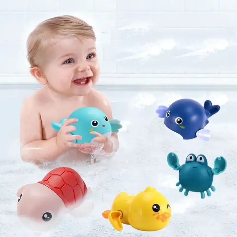 Kit 5 Juguetes Para Baño Ducha Bañera Para Bebé Niños 2