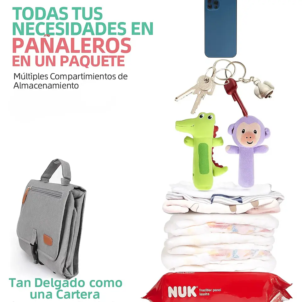 Cambiador Mudador Pañales Bebé Plegable Portatil Impermeable 5