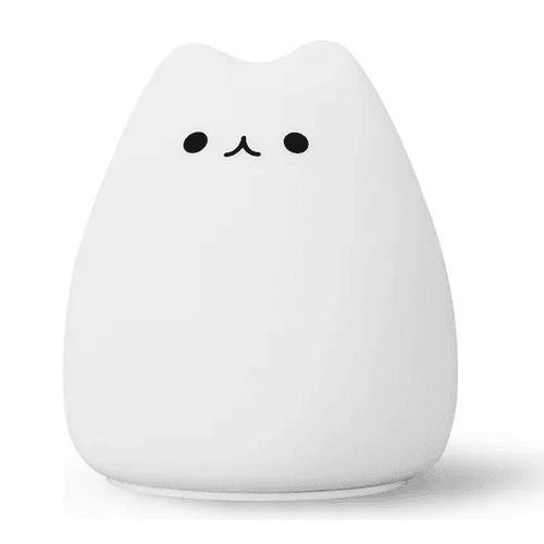 Lampara Led Silicona Gato Kawaii Luz Nocturna Espanta Cuco
