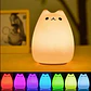 Lampara Led Silicona Gato Kawaii Luz Nocturna Espanta Cuco - Miniatura 4