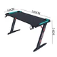 Escritorio Gamer Profesional 140x60x74cm Mesa Con Luces RGB - Miniatura 2