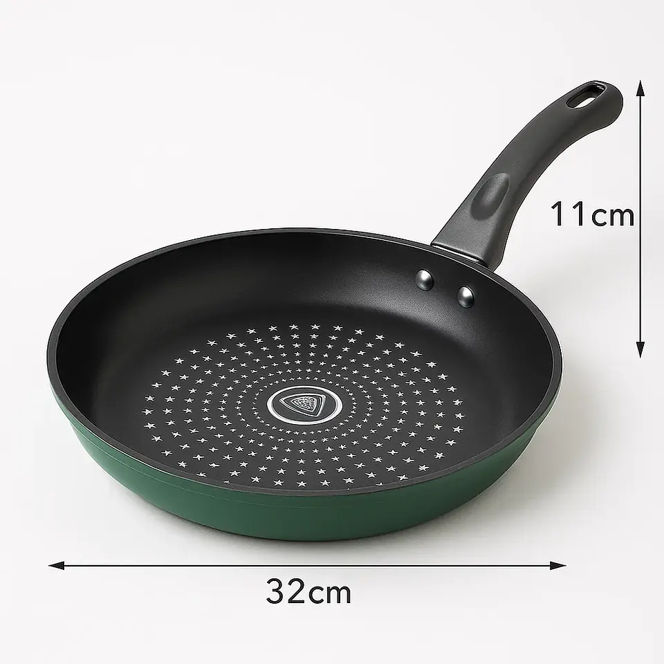 Sartén De Cocina Coccion Antiadherente 32CM Con Tapa 6
