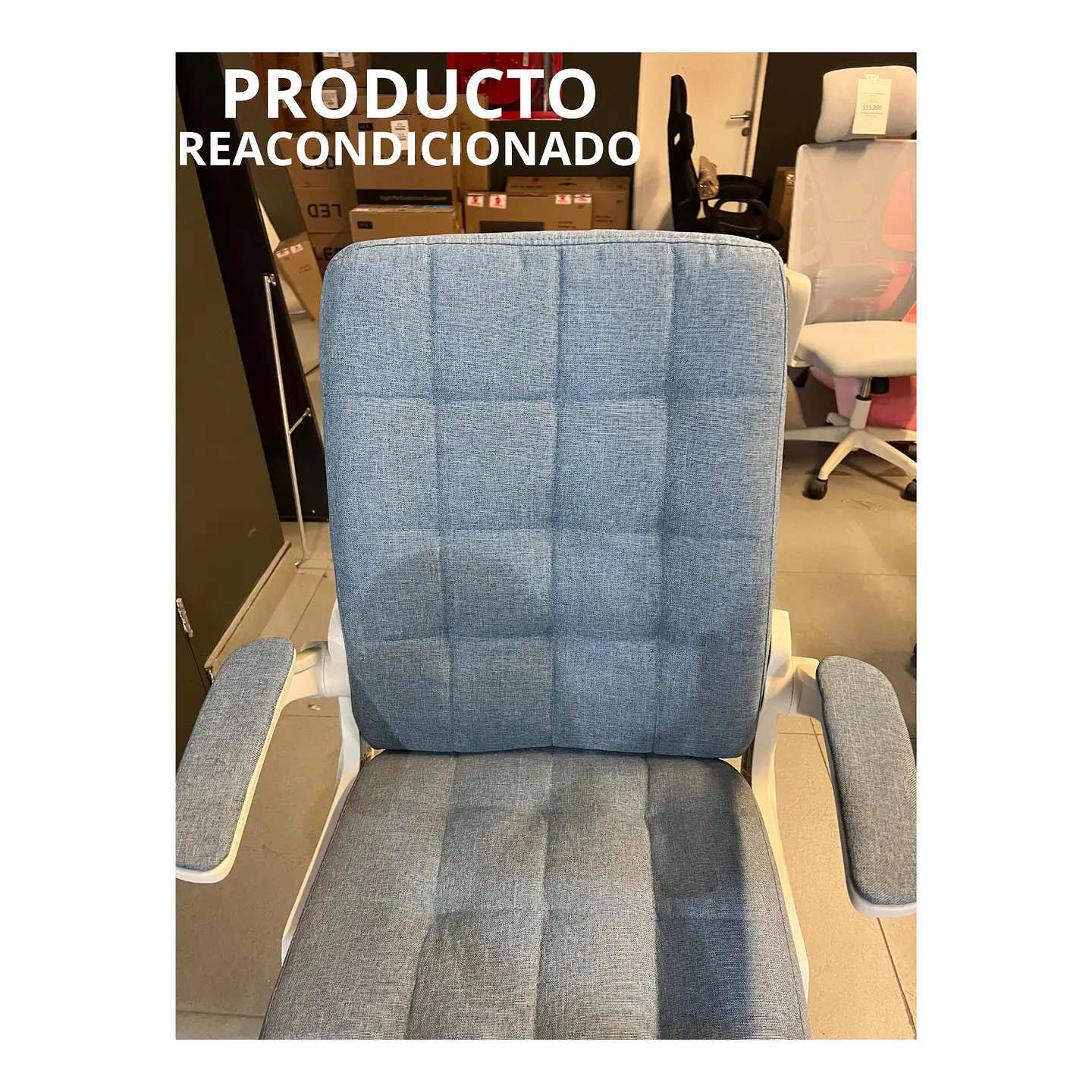 Silla De Oficina De Tela Altura Con Ajustable Y Ruedas (Reacondicionado) 3