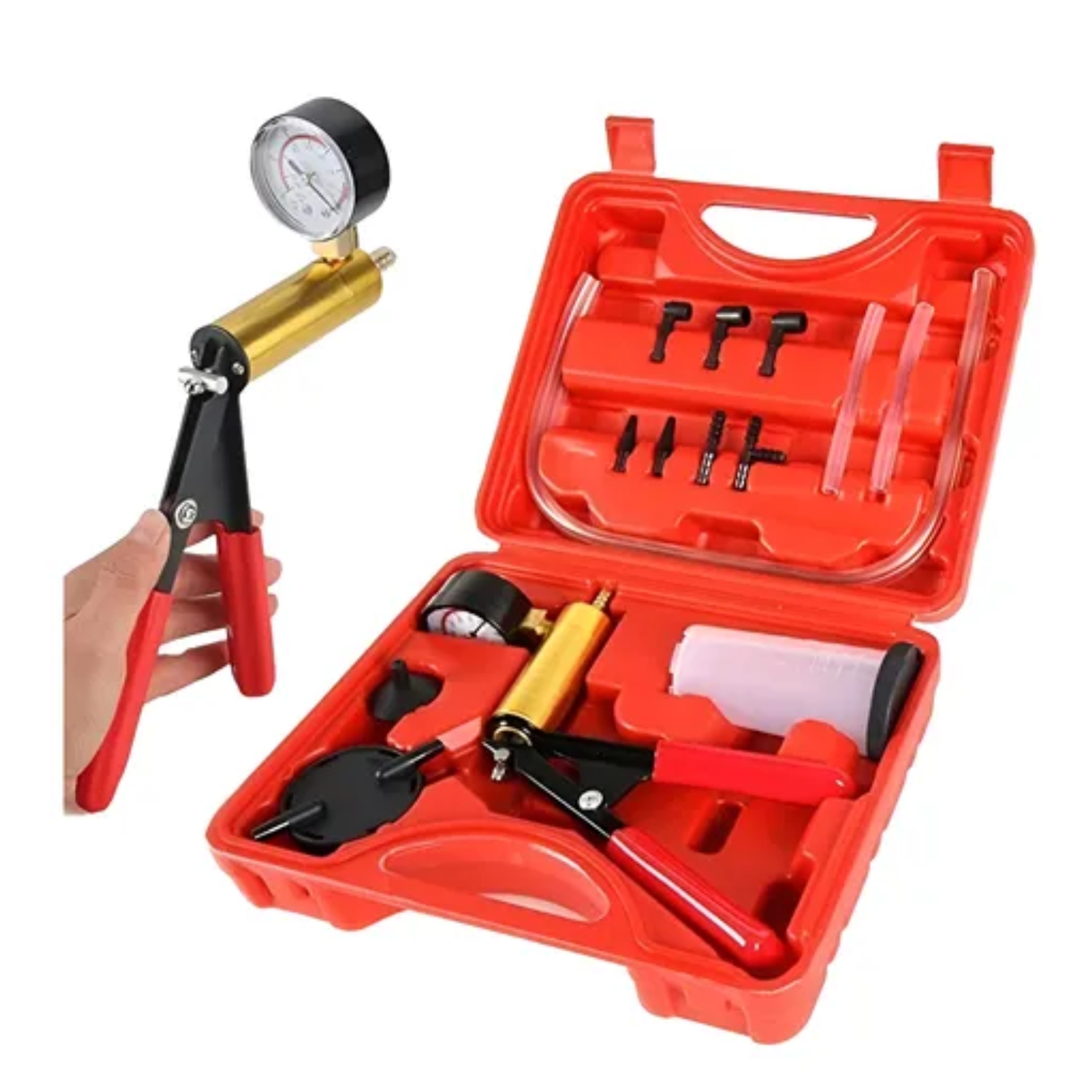 Kit Medidor De Bomba De Vacío Manual Y Purgador De Frenos.