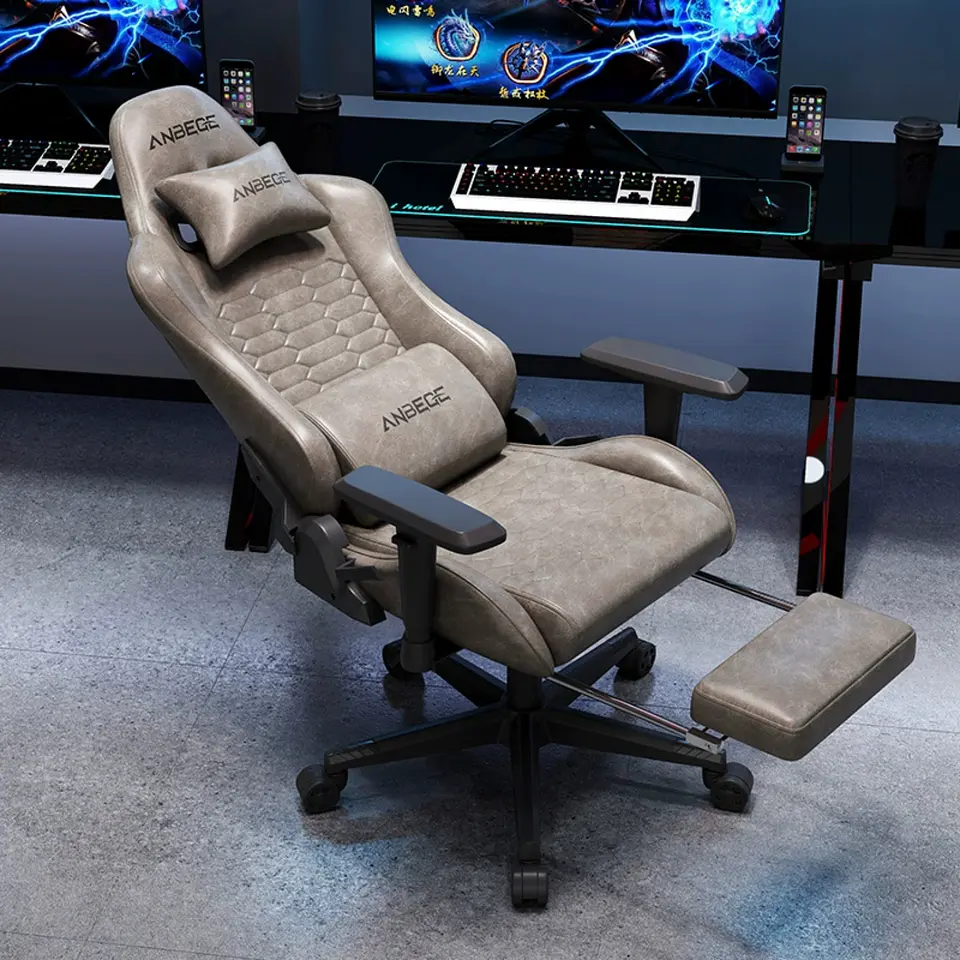 Silla Gamer Ergonómica Con Reposapiés Reclinable Profesional 4