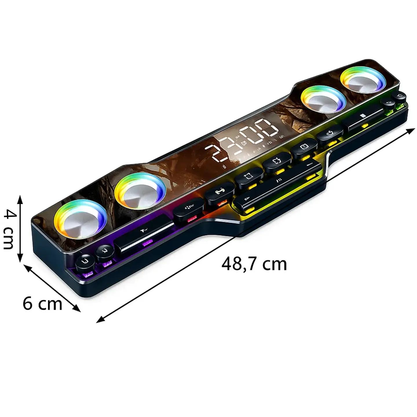 Altavoz Parlante Gamer Con Teclas Luz RGB Bluetooth PC 2