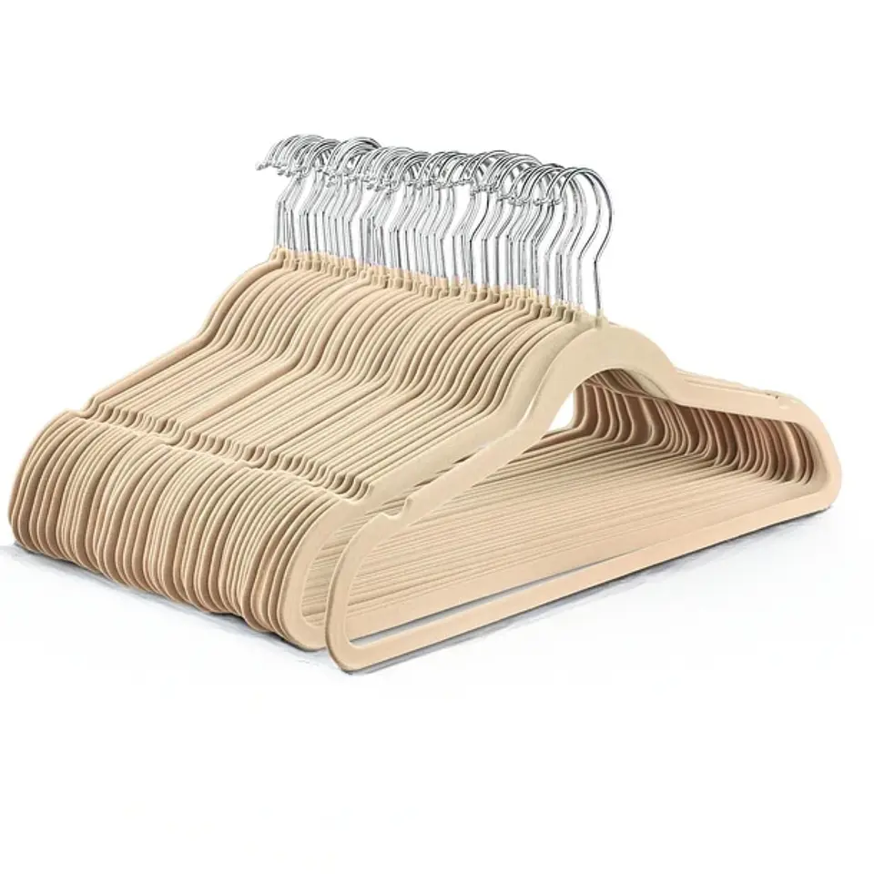 Pack 10 Colgadores Ganchos De Ropa Terciopelo Antideslizante 1