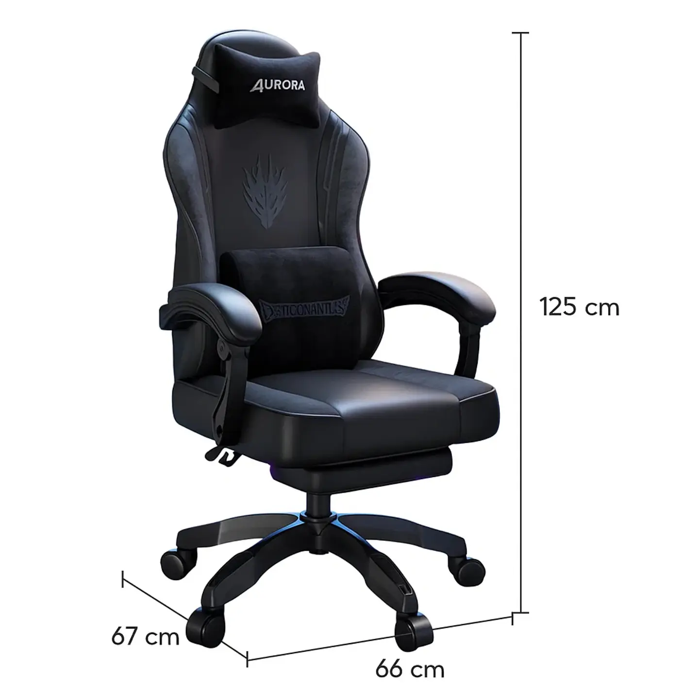 Silla Gamer Con Soporte Lumbar Reclinable 135° Y Reposapies 2