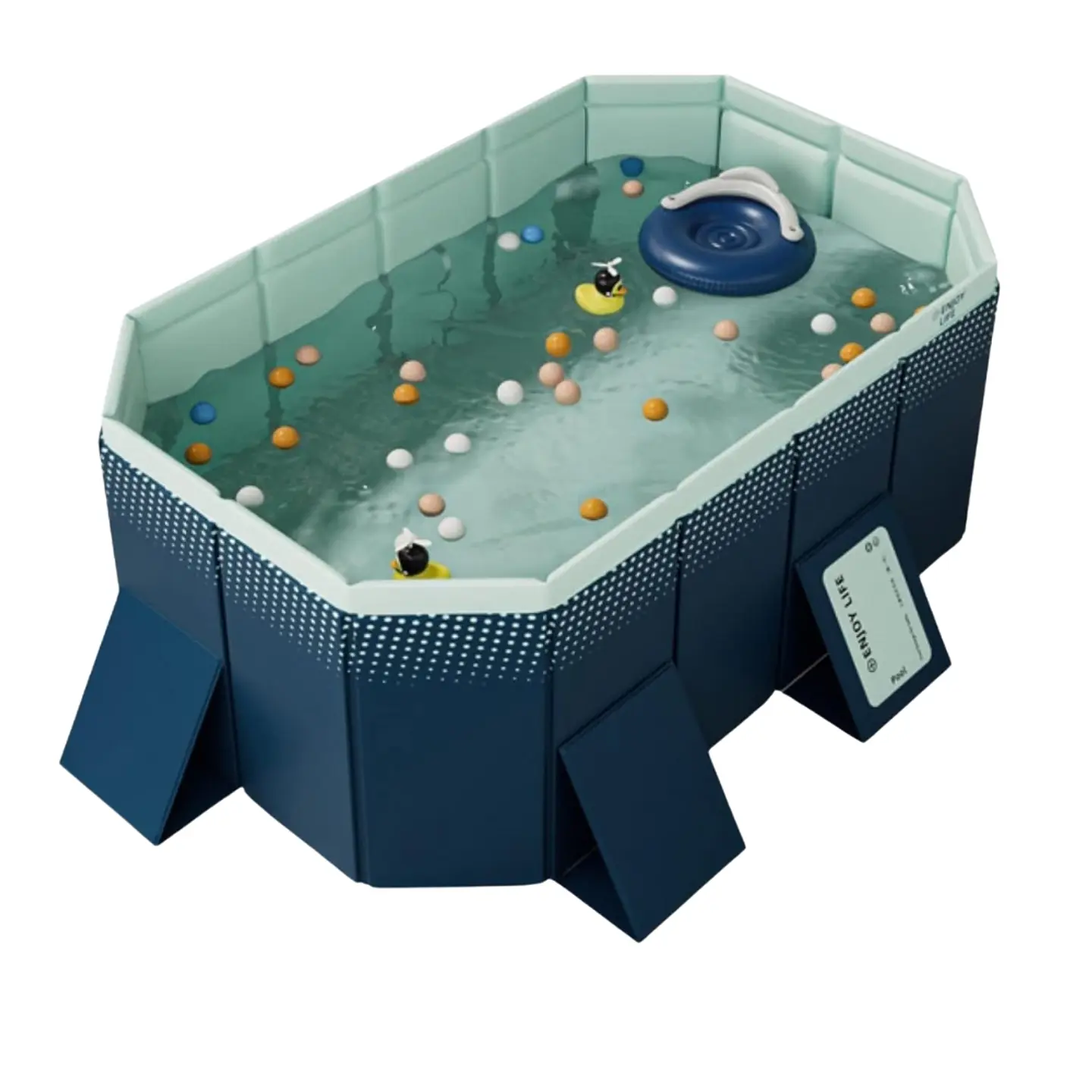 Piscina Infantil 2.6 Metros Armable Plegable Para Exteriores 1