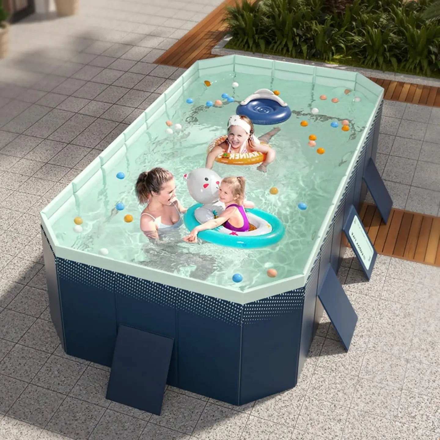 Piscina Infantil 2.6 Metros Armable Plegable Para Exteriores 2