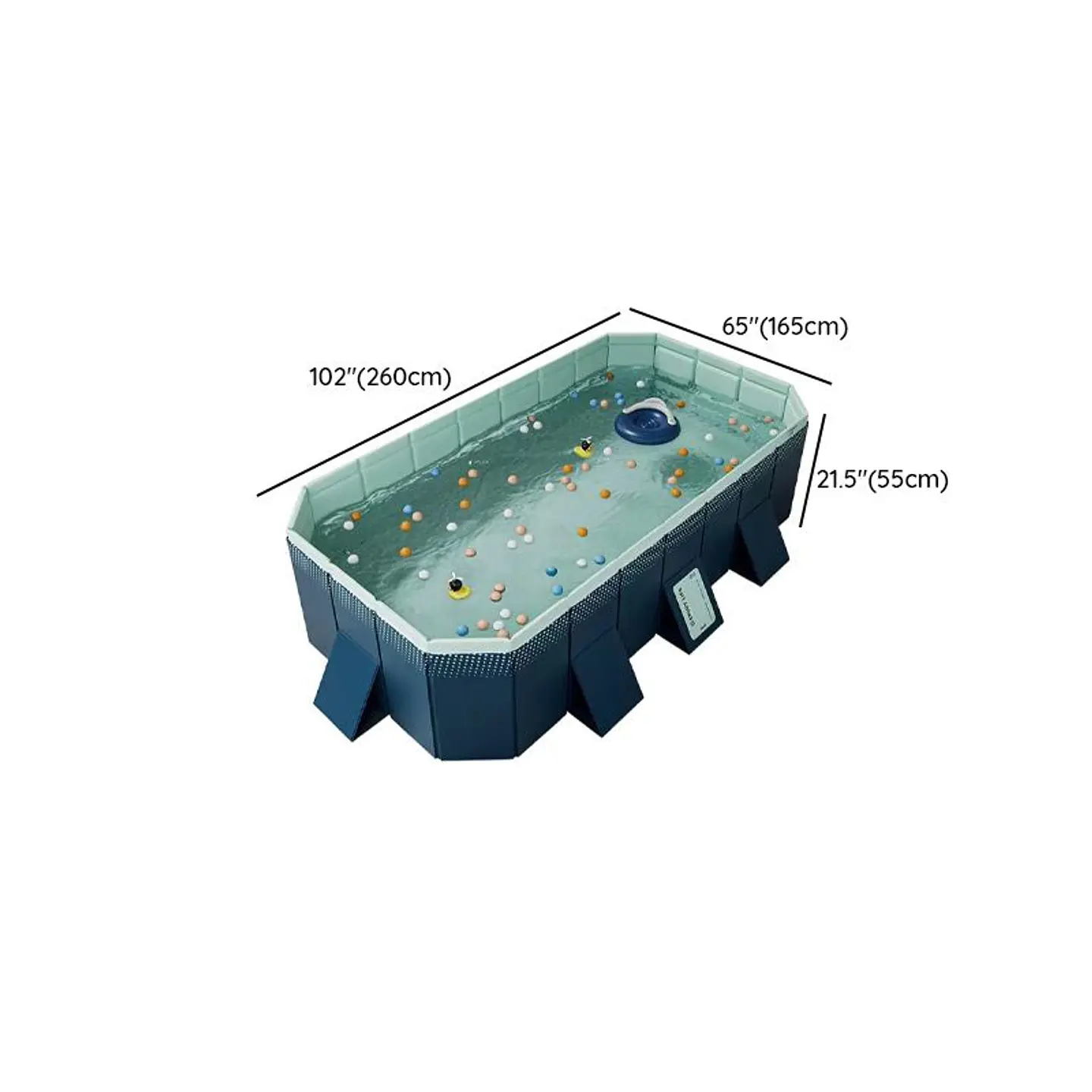 Piscina Infantil 2.6 Metros Armable Plegable Para Exteriores 6
