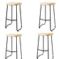 Pack 4 Silla Bar 65cm Taburete Asiento Madera Mostrador - Miniatura 1