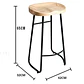 Pack 4 Silla Bar 65cm Taburete Asiento Madera Mostrador - Miniatura 2