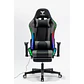 Silla Gamer Luz RGB Soporte Lumbar Reclinable Reposapiés - Miniatura 1