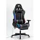 Silla Gamer Luz RGB Soporte Lumbar Reclinable Reposapiés - Miniatura 3