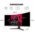 Monitor Pantalla Gamer Curvo 34