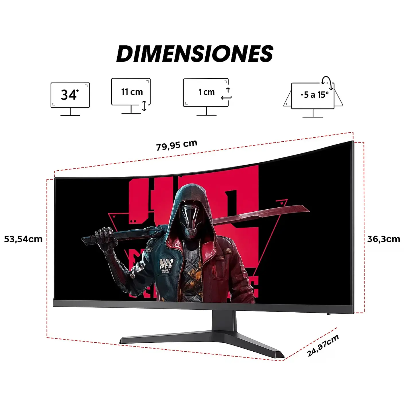 Monitor Pantalla Gamer Curvo 34