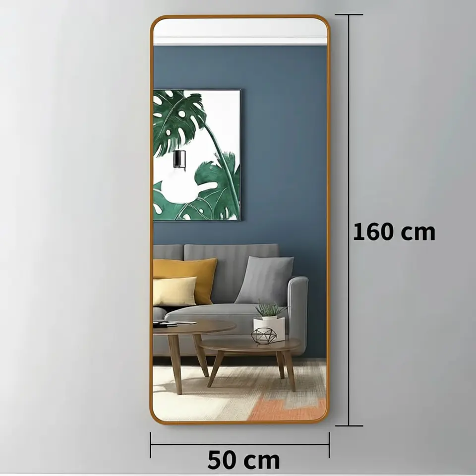 Espejo Rectangular De Cuerpo Entero 160x50cm Con Soporte 2