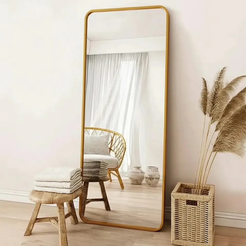 Espejo Rectangular De Cuerpo Entero 160x50cm Con Soporte 3