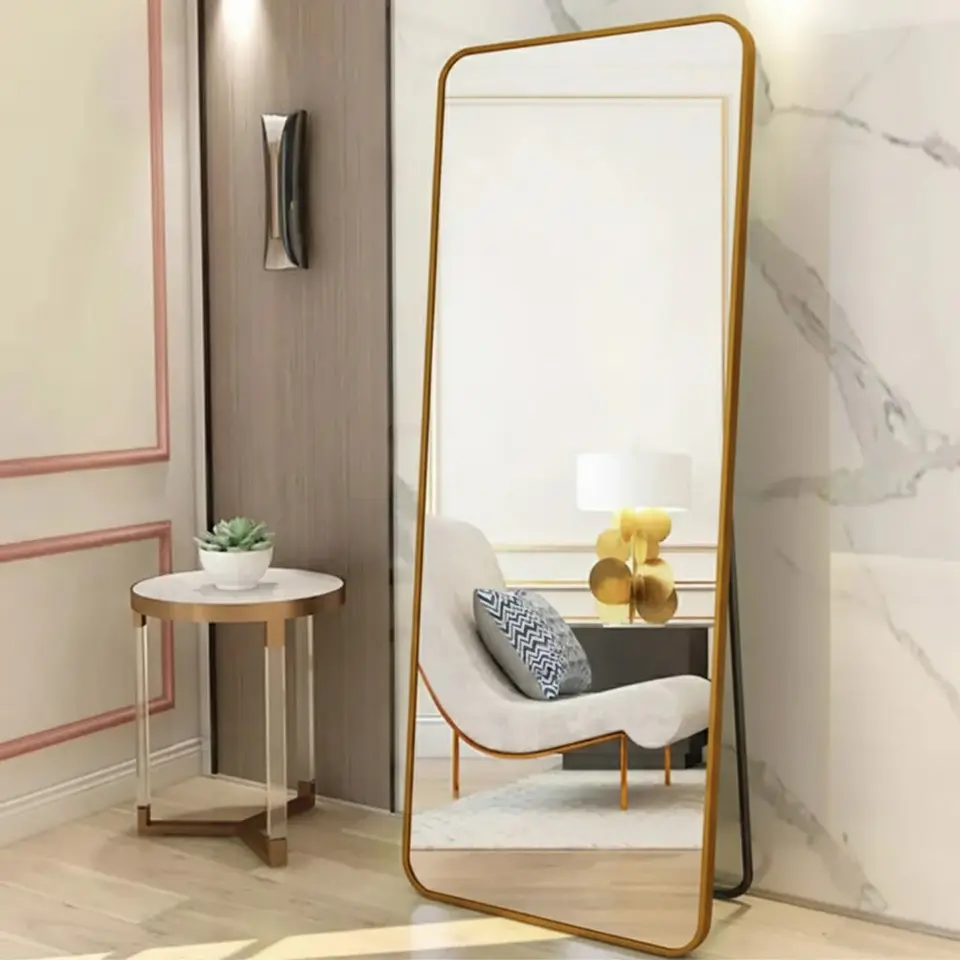 Espejo Rectangular De Cuerpo Entero 160x50cm Con Soporte 4