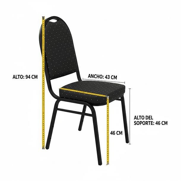 Pack 4 Sillas De Eventos Varios Hotel Restaurante Acolchada 5