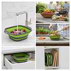 Colador Escurridor De Silicona 29x21cm Plegable Multiuso 3