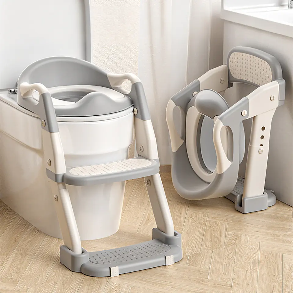 Inodoro Portátil Infantil con Escalón Asistente para Baño 4