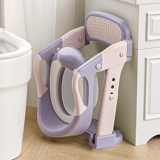 Inodoro Portátil Infantil con Escalón Asistente para Baño 9